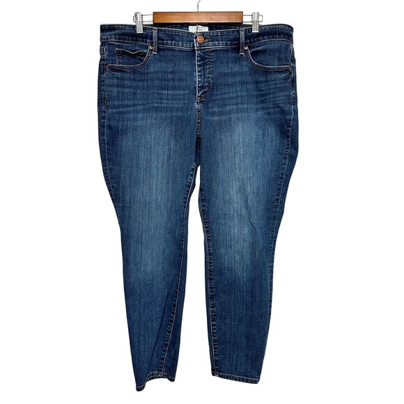 Loft Plus Modern Skinny Jean Slim Pockets Curvy Stretch Tapered Ankle Sz: 18 - Picture 1 of 10